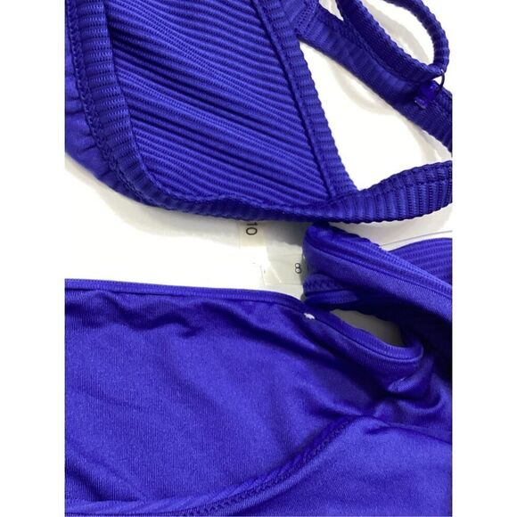 New. Seafolly blue ribbed bikini. Small. Retails $269 - Picture 7 of 9
